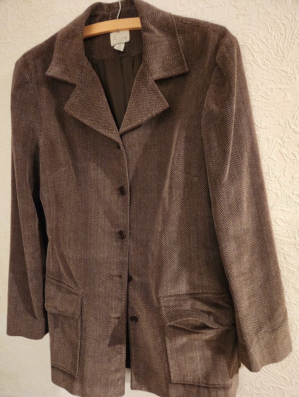 Brown Herringbone Blazer Jacket